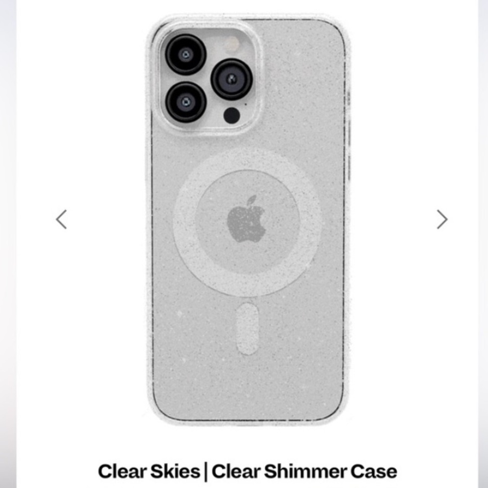 CASELY Classic+MagSafe IPhone 14 Pro Max Clear Skies clear Shimmer Case NEW